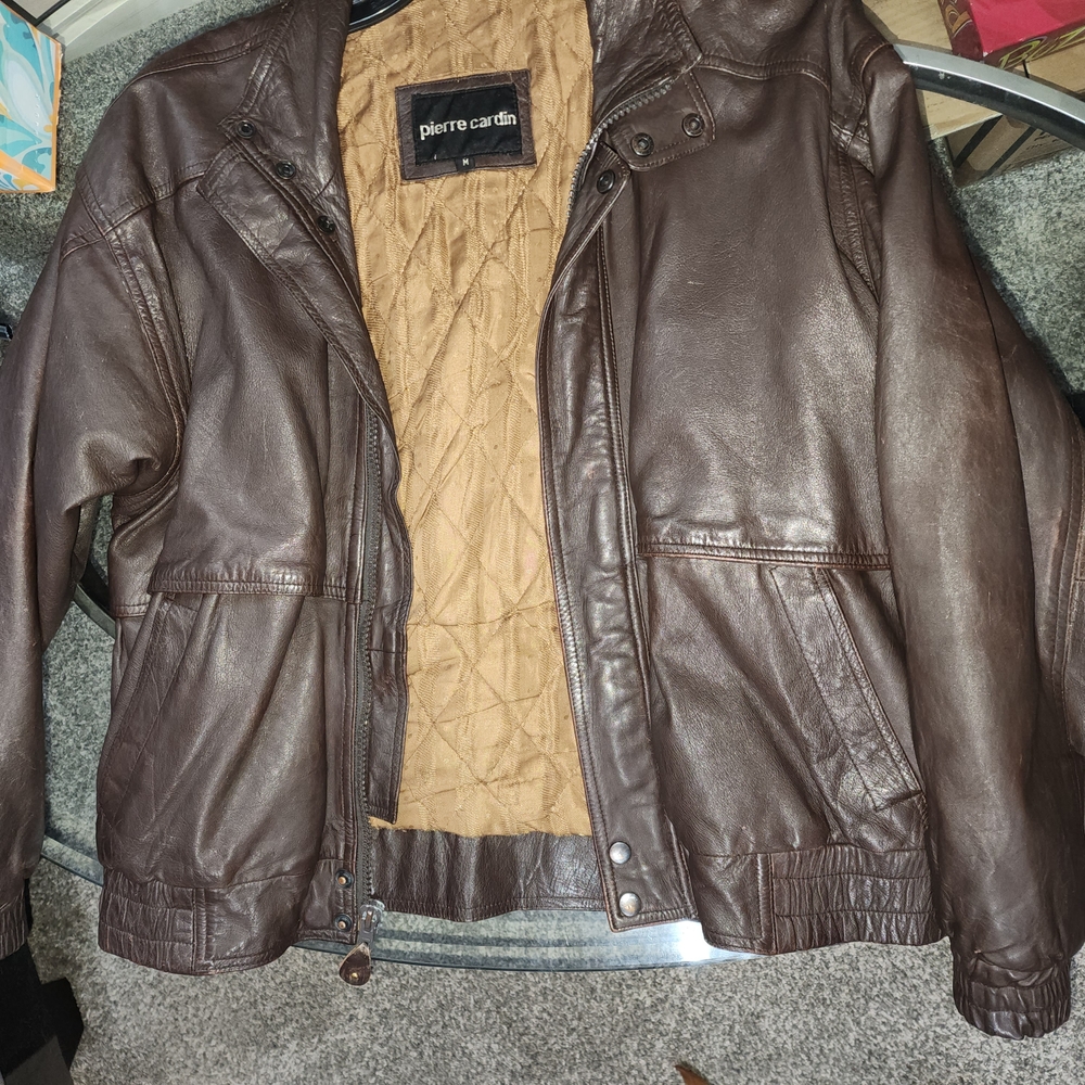 Pierre Cardin LAMBSKIN Leather Bomber Jacket